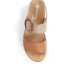 Dual-Fitting Two-Tone Sandals - Tan Multi