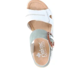Dual-Fitting Wedge Sandals - White-Green