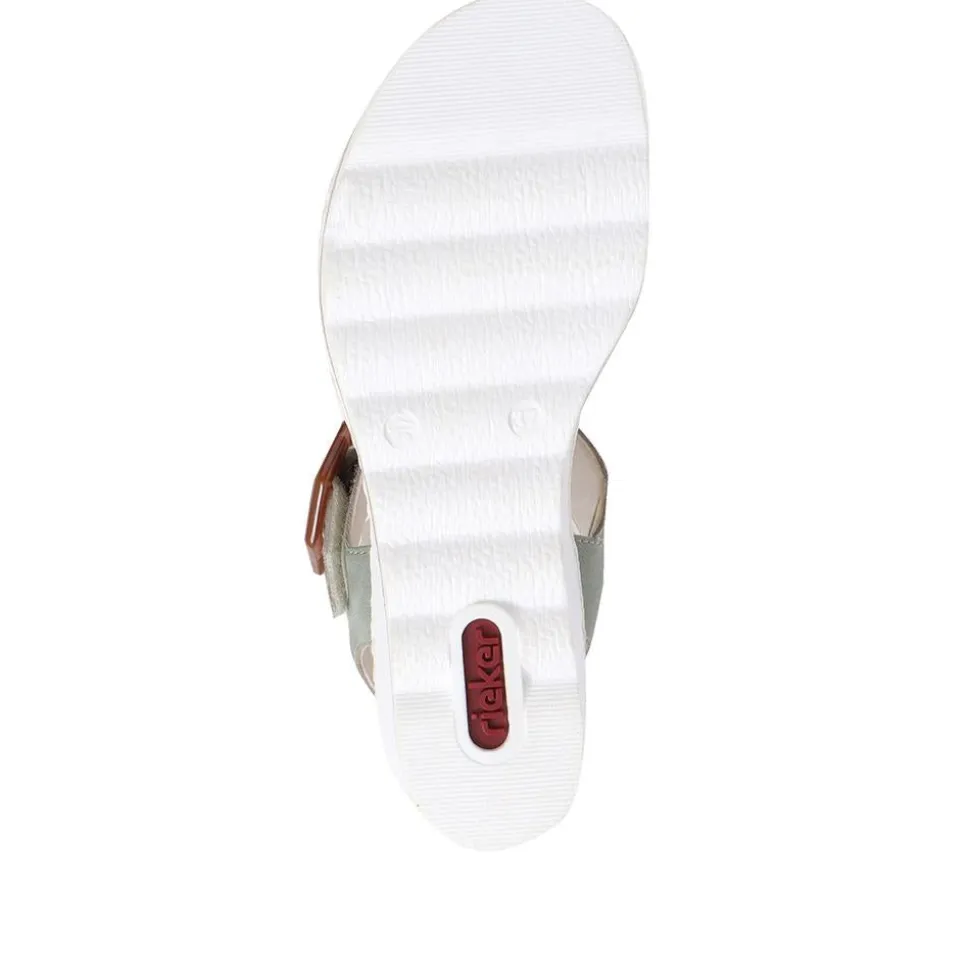 Dual-Fitting Wedge Sandals - White-Green