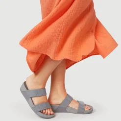 Dual-Strap Mules - Grey