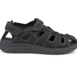 Dual Touch-Fastening Sandals - Black