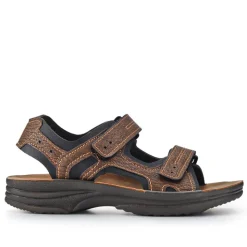 Dual Touch-Fastening Sandals - Brown