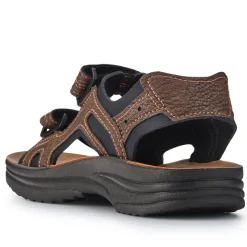 Dual Touch-Fastening Sandals - Brown