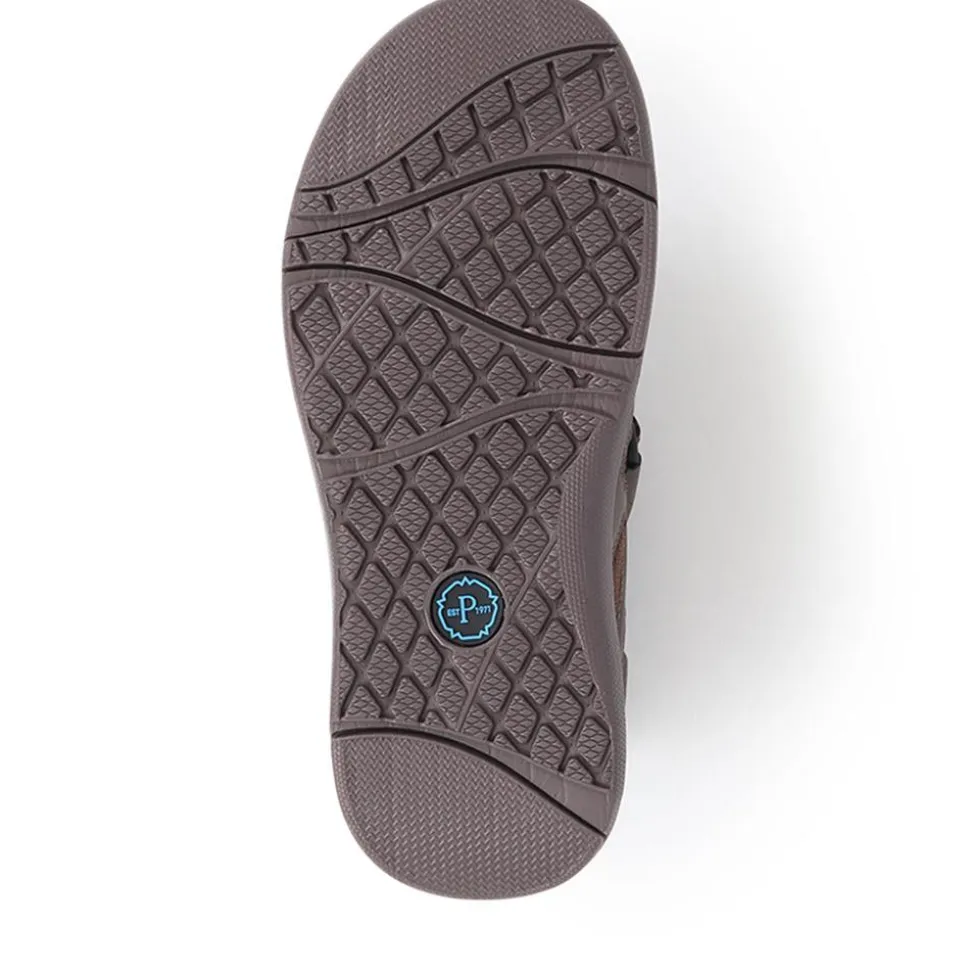 Dual Touch-Fastening Sandals - Dark Brown