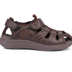 Dual Touch-Fastening Sandals - Dark Brown