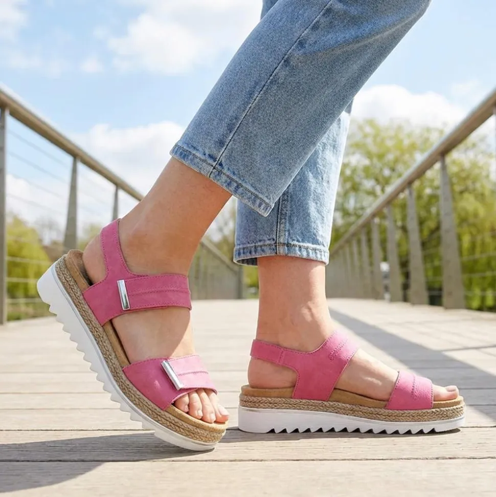 Dual Touch-Fastening Sandals - Pink