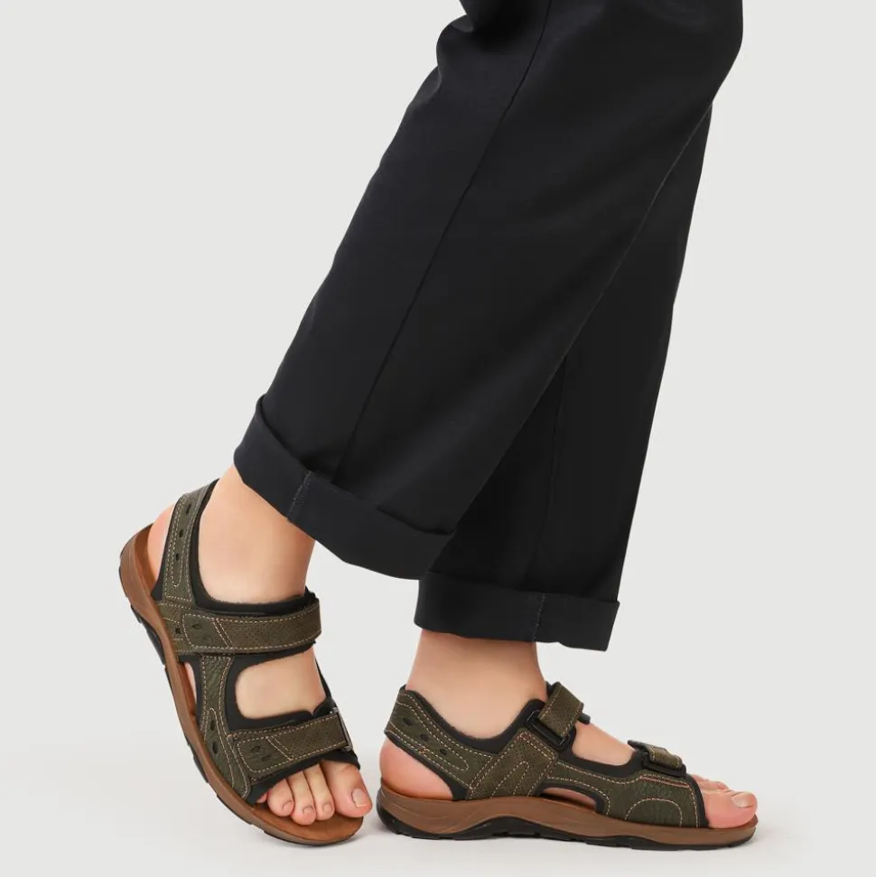 Dual Touch-Fasten Sandals - Khaki