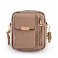 Dual-Zip Mini Handbag - Coffee