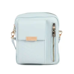Dual-Zip Mini Handbag - Light Blue