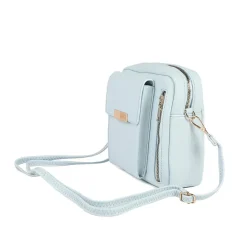 Dual-Zip Mini Handbag - Light Blue
