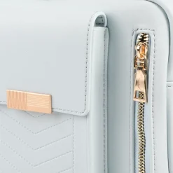 Dual-Zip Mini Handbag - Light Blue