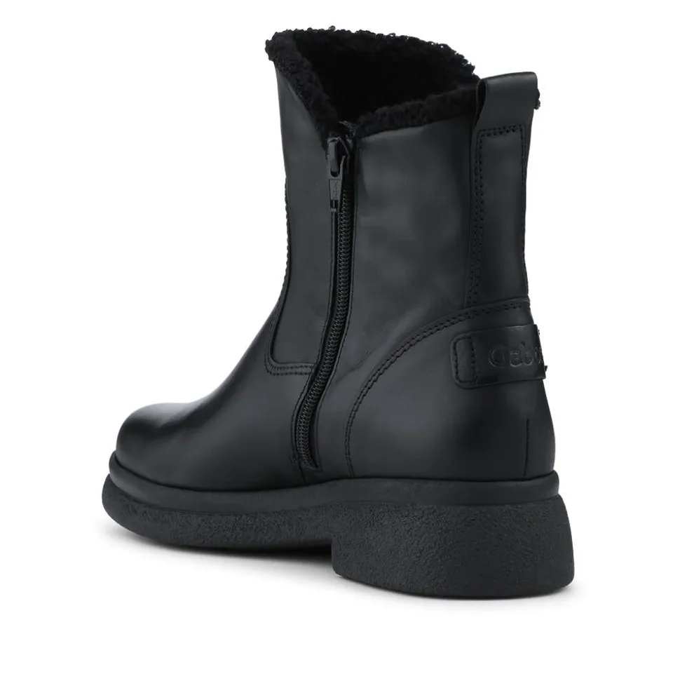 Duchess Gabor Wide Fit Leather Ankle Boots - Black
