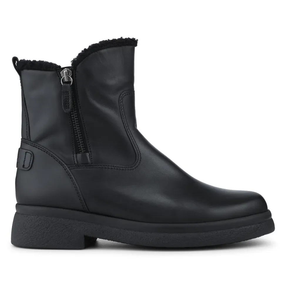 Duchess Gabor Wide Fit Leather Ankle Boots - Black