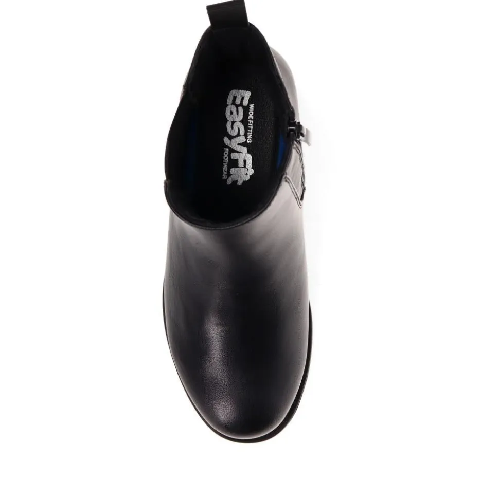 EasyFit Block-Heel Ankle Boots - Black