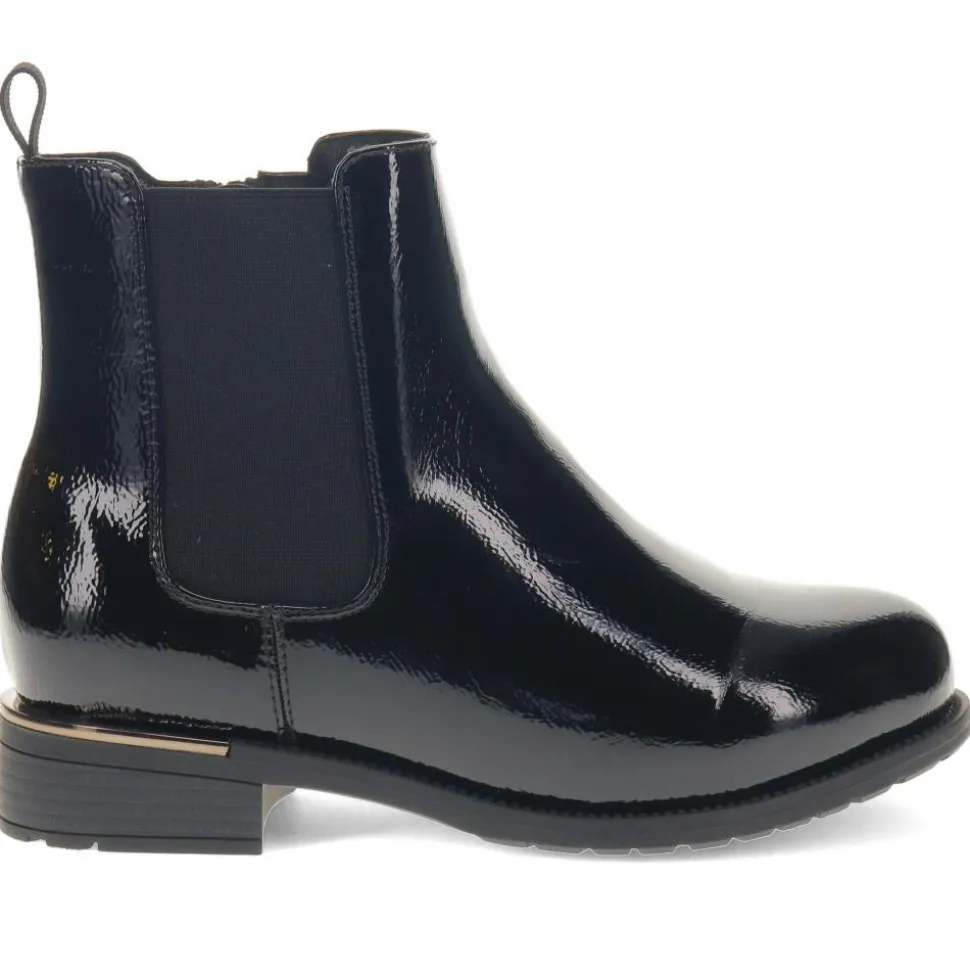 EasyFit Block-Heel Ankle Boots - Black Patent
