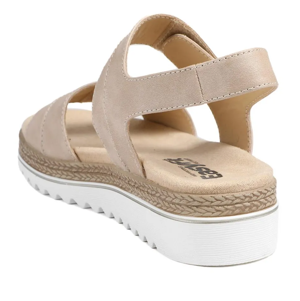 EasyFit Catena Extra Wide Touch Fasten Sandals - Beige