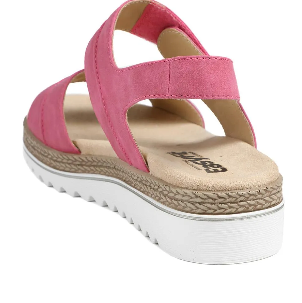 EasyFit Catena Extra Wide Touch Fasten Sandals - Pink