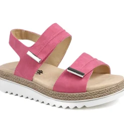 EasyFit Catena Extra Wide Touch Fasten Sandals - Pink