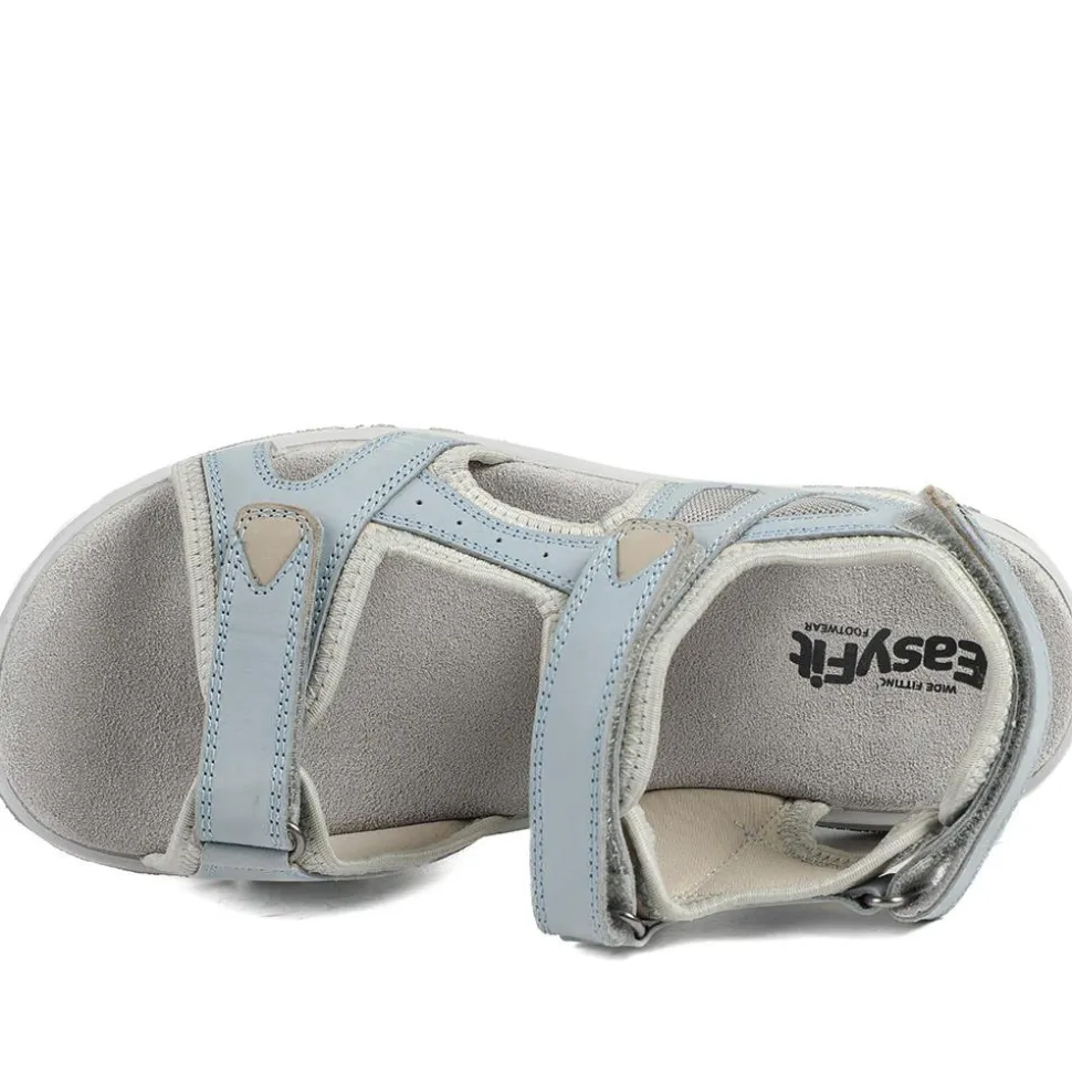 Easyfit Cella Extra Wide Fit Touch Fasten Sandals - Light Blue