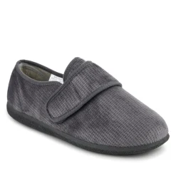 EasyFit Extra Wide Adjustable Fit Slippers - Grey