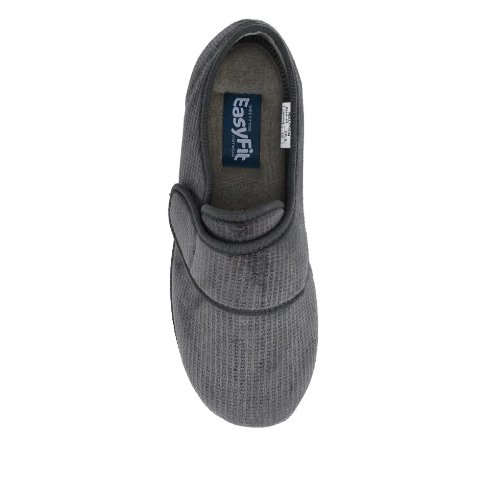 EasyFit Extra Wide Adjustable Fit Slippers - Grey
