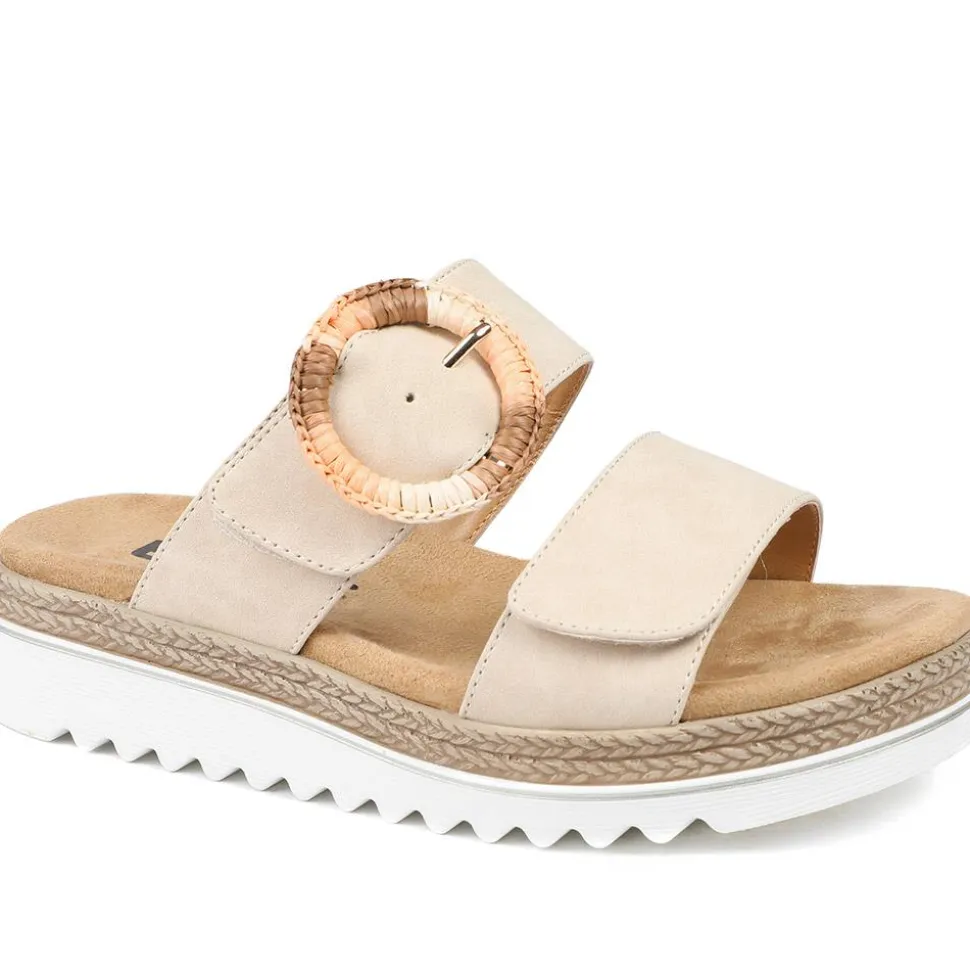 EasyFit Extra Wide Banca Sandals - Beige