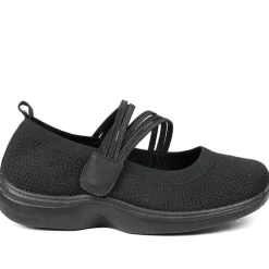 EasyFit Extra Wide Breathable Mary Janes - Black