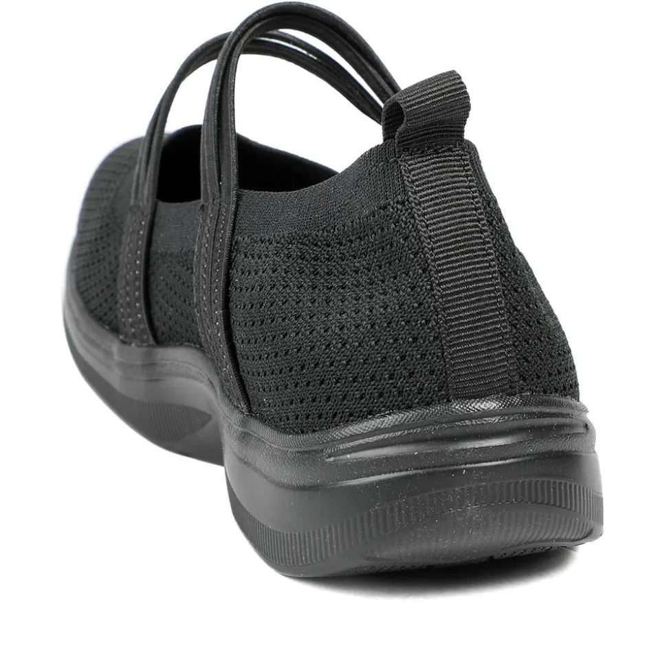 EasyFit Extra Wide Breathable Mary Janes - Black