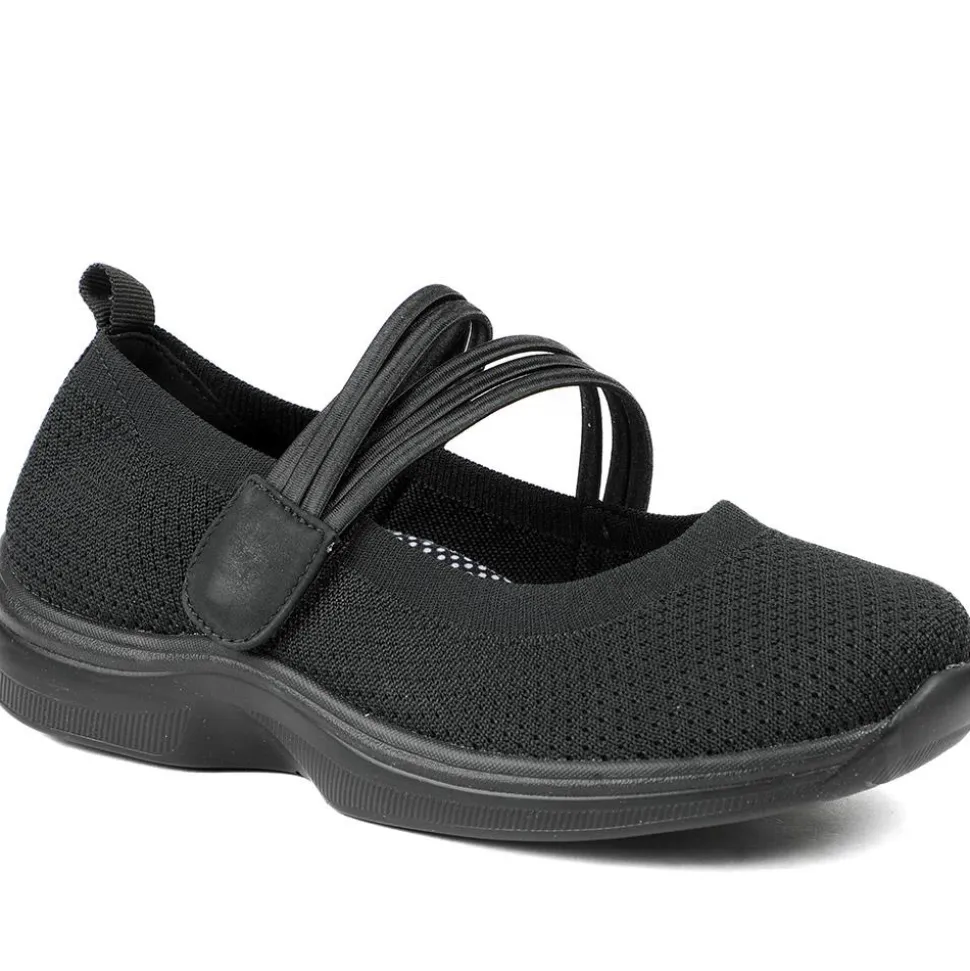 EasyFit Extra Wide Breathable Mary Janes - Black