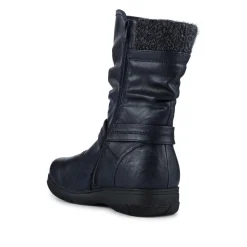 EasyFit Extra Wide Buckle Boots - Navy