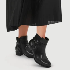 EasyFit Extra-Wide Buckled Ankle Boots - Black