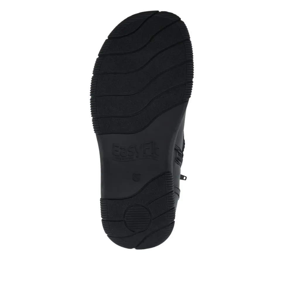EasyFit Extra Wide Buckled Ankle Boots - Black