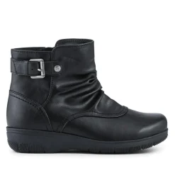 EasyFit Extra Wide Buckled Ankle Boots - Black