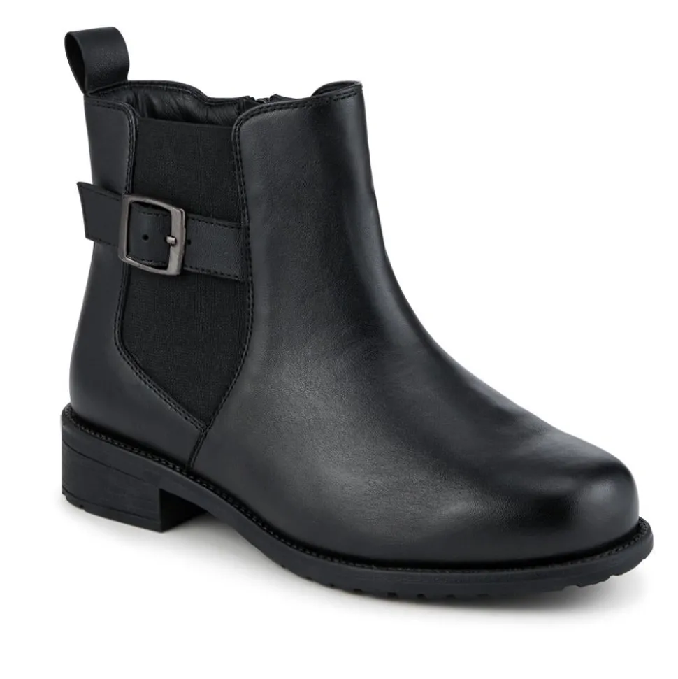 EasyFit Extra Wide Fit Leather Boots - Black
