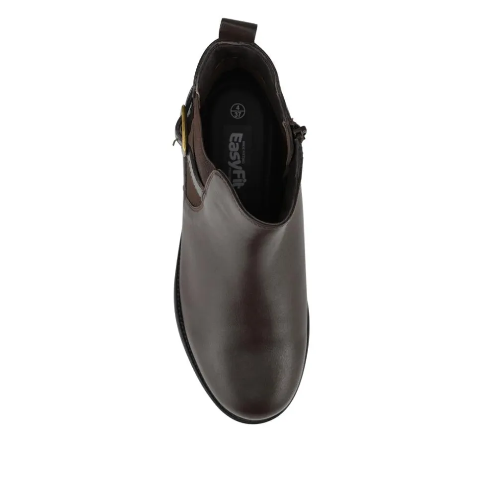 EasyFit Extra Wide Fit Leather Boots - Chocolate