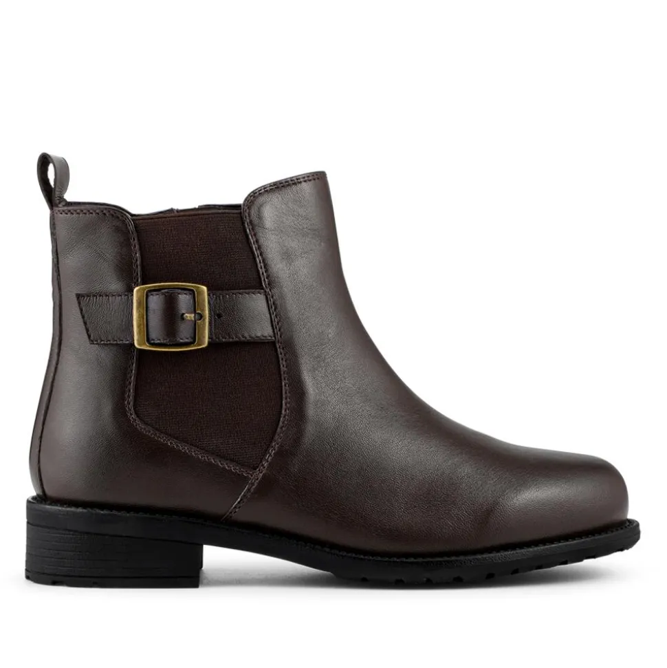 EasyFit Extra Wide Fit Leather Boots - Chocolate