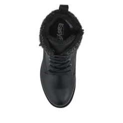 EasyFit Extra-Wide Knitted-Cuff Ankle Boots - Black