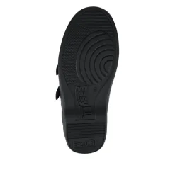 EasyFit Extra Wide Leather Touch-Fastening Shoes - Black
