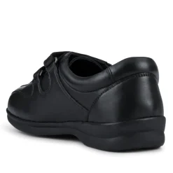 EasyFit Extra Wide Leather Touch-Fastening Shoes - Black
