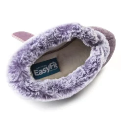 EasyFit Extra Wide Touch Fasten Slippers - Lavender