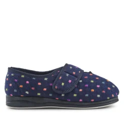 EasyFit Extra-Wide Touch-Fasten Slippers - Navy