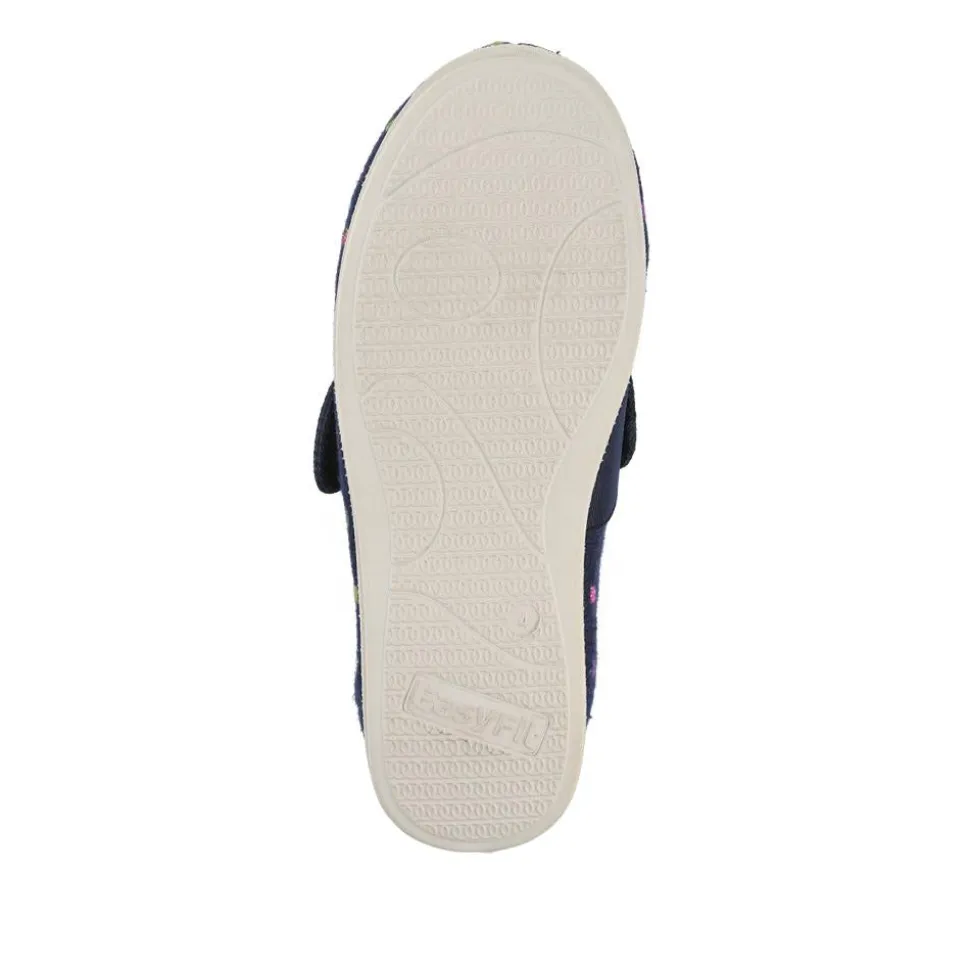 EasyFit Extra-Wide Touch-Fasten Slippers - Navy