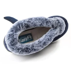 EasyFit Extra Wide Touch Fasten Slippers - Navy