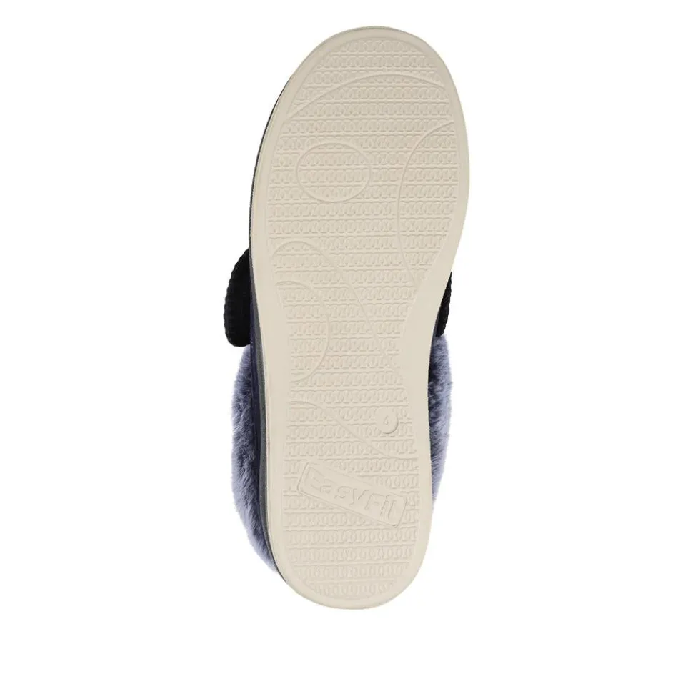 EasyFit Extra Wide Touch Fasten Slippers - Navy