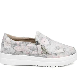 EasyFit Extra Wide Zip Detail Slip On Shoes - Floral