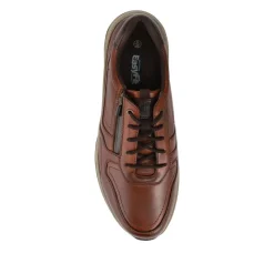 EasyFit Extra Wide Zip & Lace Casual Shoes - Cognac