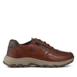 EasyFit Extra Wide Zip & Lace Casual Shoes - Cognac