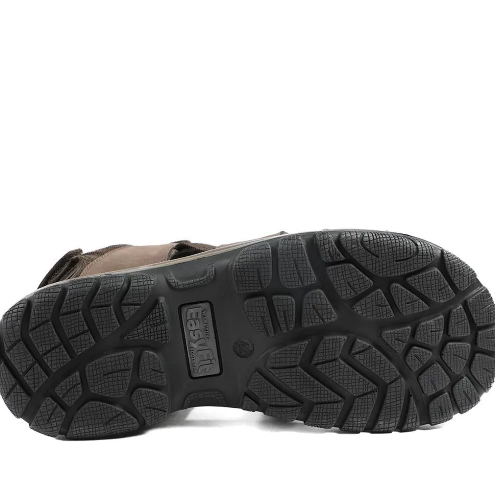 EasyFit Julius Extra Wide Leather Sandals - Dark Brown