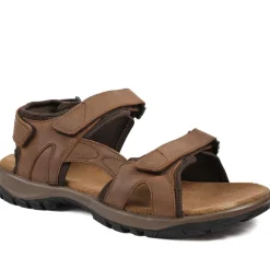 EasyFit Marius Extra Wide Leather Sandals - Brown
