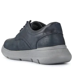 Easy Step In Casual Leather Lace Up Shoes - Navy